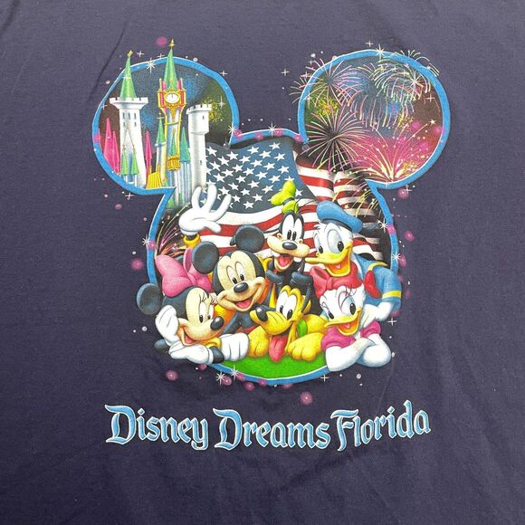 Disney Dreams Florida Mickey Mouse Graphic T-Shirt Mens XL Blue Preshrunk Tee - Picture 3 of 9